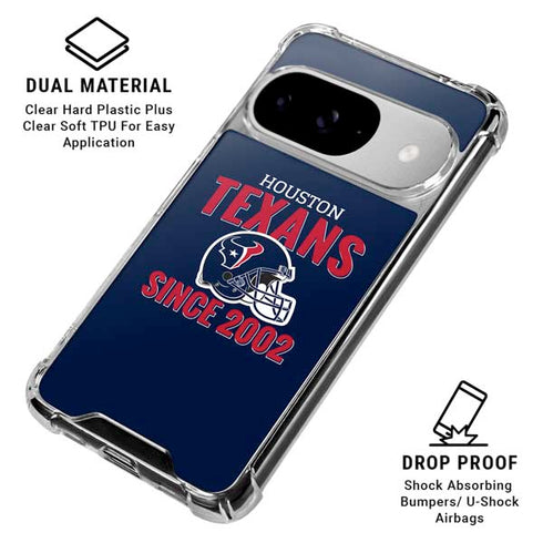 NFL Houston Texans Helmet Google Pixel 10 Clear Case